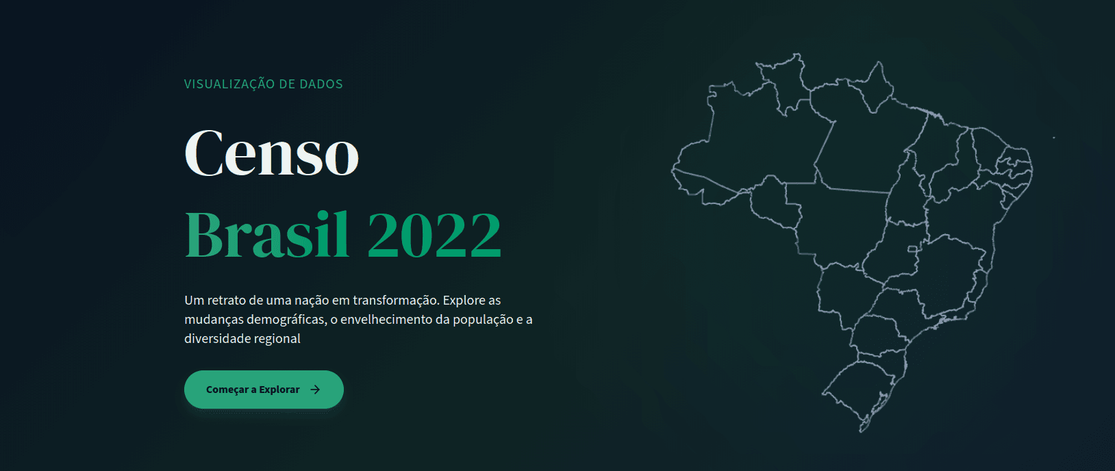 Project cover with the title Censo Brasil 2022 and a map of the Brazilian states.